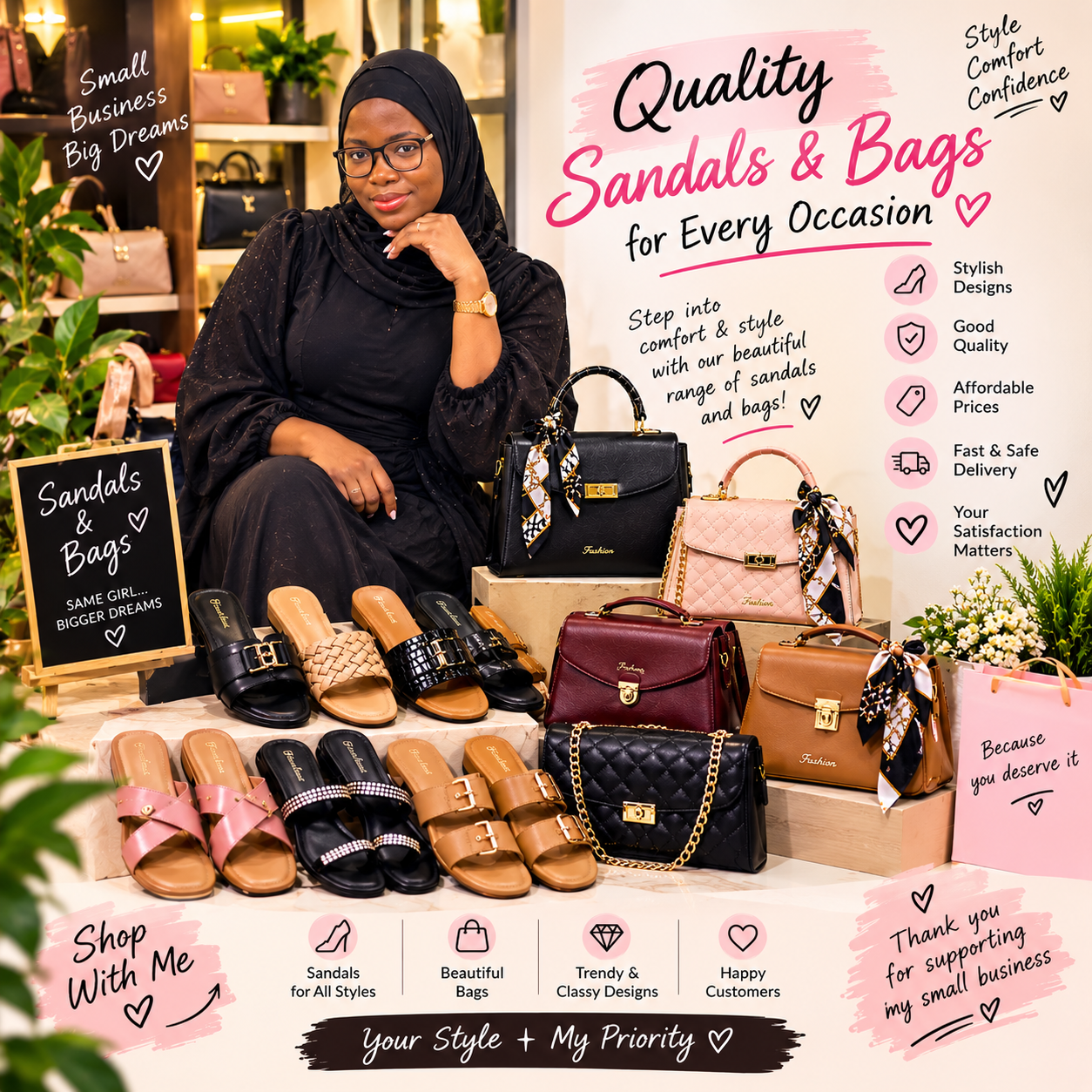 Ladies sandals 🩴 and bags 💼