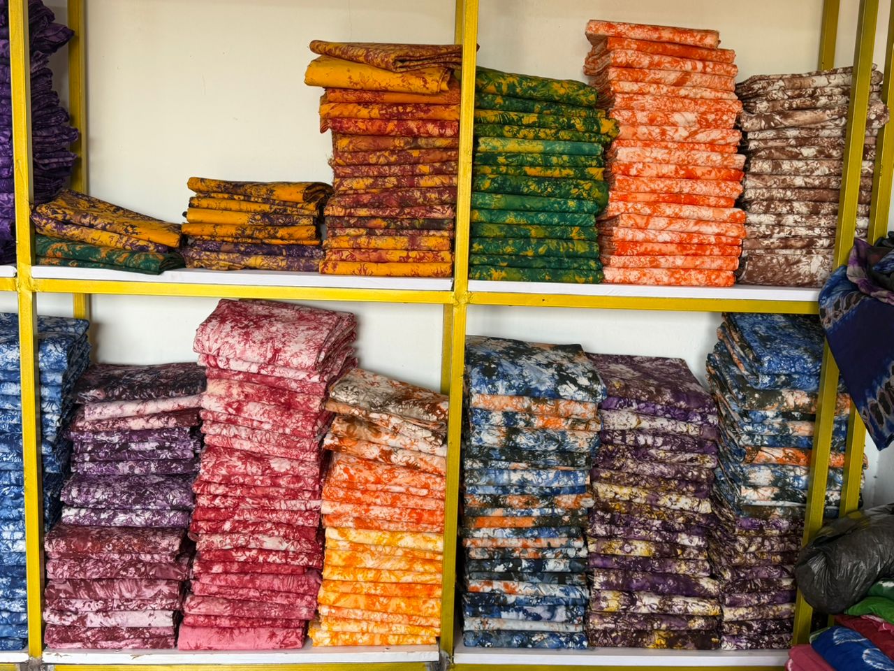 Adire skirts and fabrics