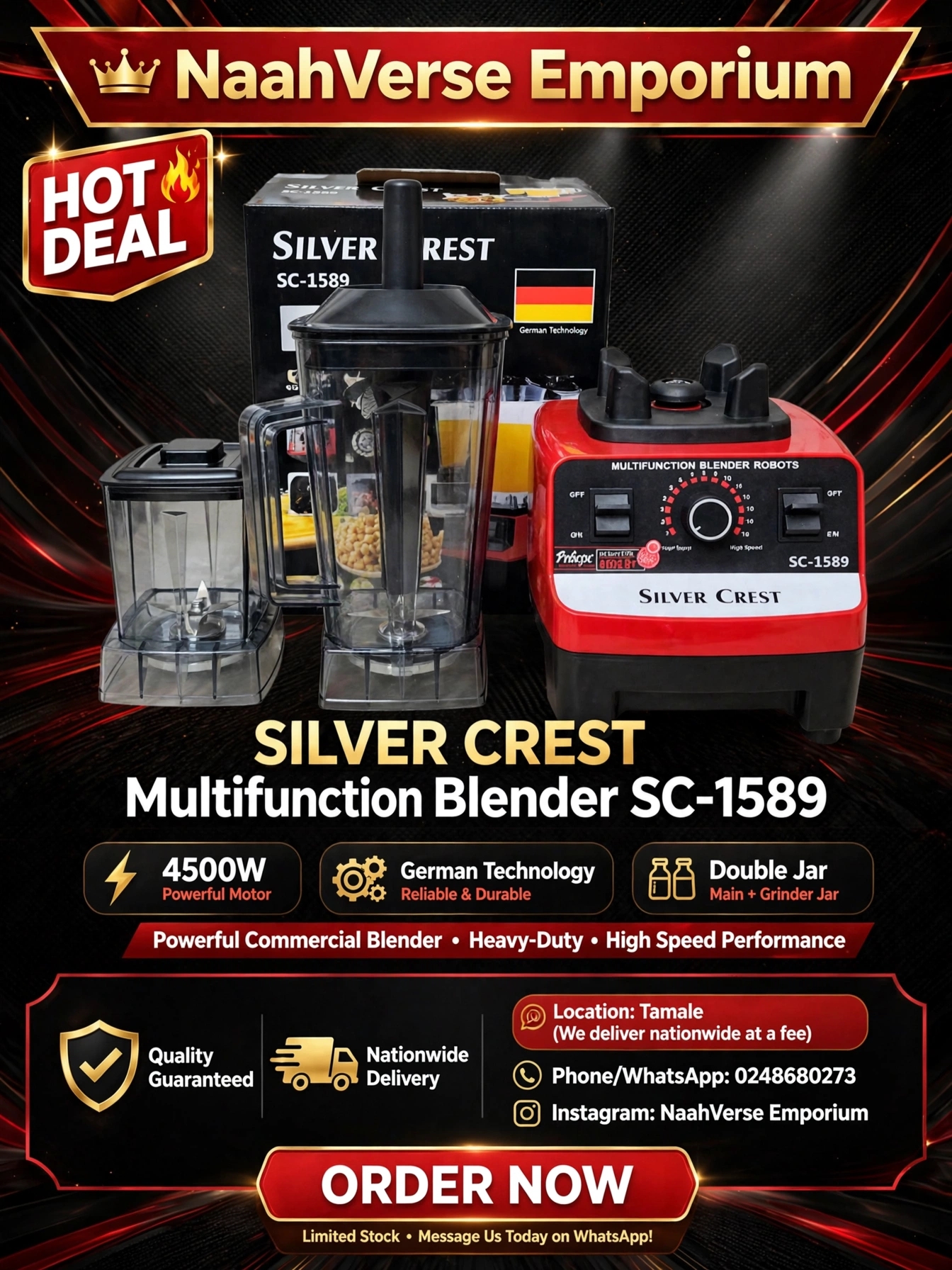 Silver crest blender.